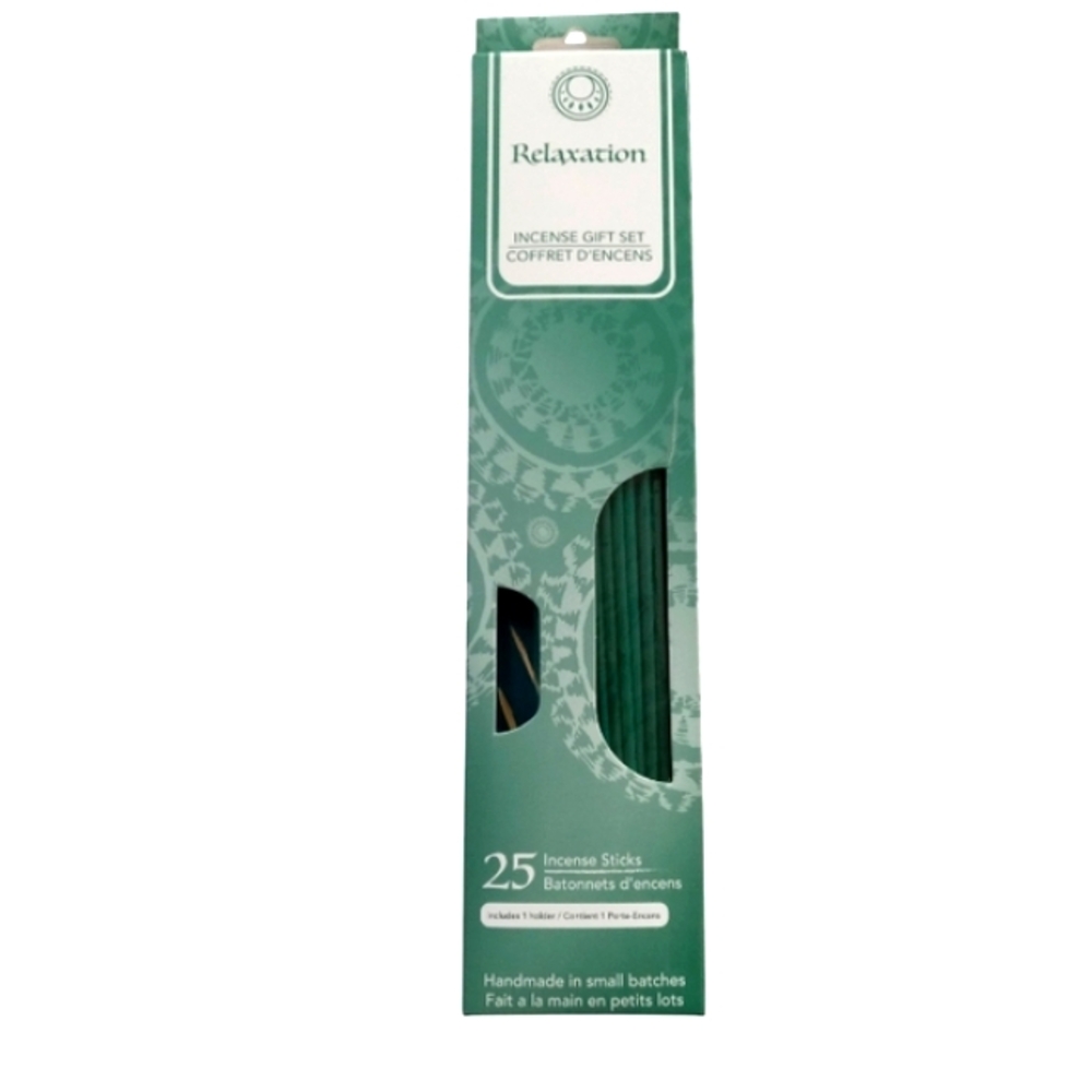 NWT Relaxation Incense Gift Set with Incense Holder, Color: Green